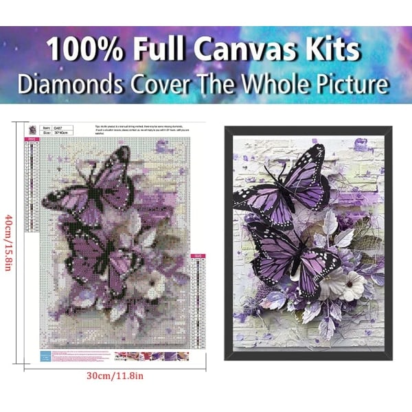 IC Diamond-maalauksia aikuisille, Butterfly 5D Diamond Art Kit