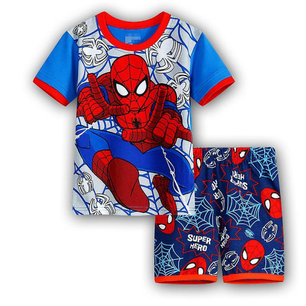 Kids Marvel Dc Superhero Clothes Summer T-shirt Shorts Set Sleepwear Spiderman A 4-5 Years