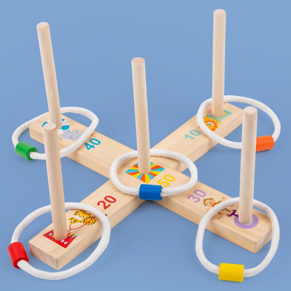 Träringspel Kastspel Kasta leksak Praktiskt lärande Pusselleksak Aktivitetsleksaker för roliga utomhusspel Sensoriska leksaker