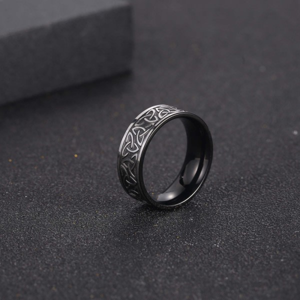 Nordic Viking Graphic Titanium Steel Ring Personality Bronze Herre