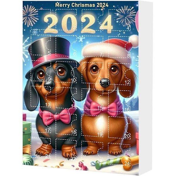 Uusi 2024 Dachshund Joulukalenteri Dog Blind Box A