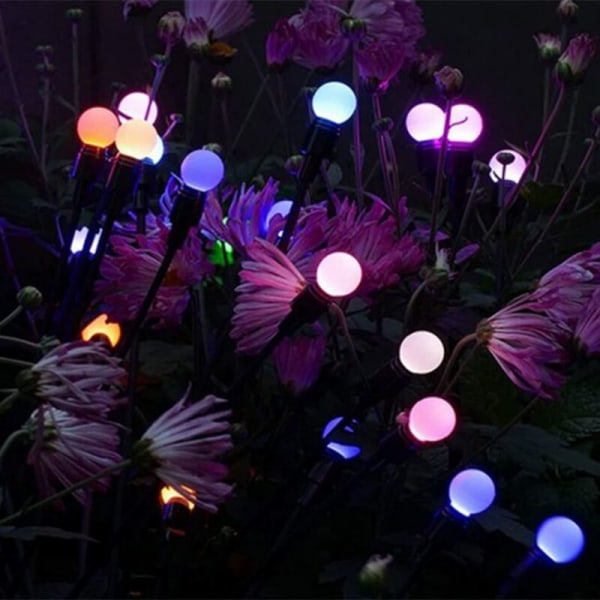 Gräsmatta Vattentät Soldriven Ljuskänslig Smart Trädgårdsdekorationslampa (6 hoder fargerikt lys)