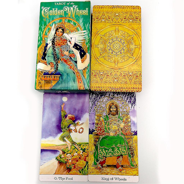 Golden Wheel Tarotkortstokk Engelsk Tarotkortstokk Kort for Familie Feriefest Morsom
