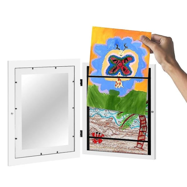 Lasten taidekehykset edestä auki helposti vaihdettavat taidekehykset piirustukset taideteokset kuvakehykset seinäpöytälevyyn valkoiset