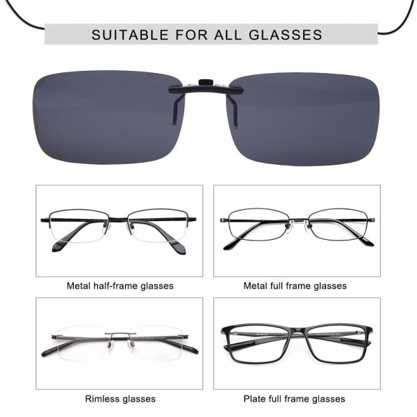 Polariserad unisex klämma på solglasögon för glasögon-bra