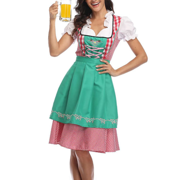 Dame Oktoberfest Beer Maid Wench Tysk bayersk Wench Maid Fin kjole