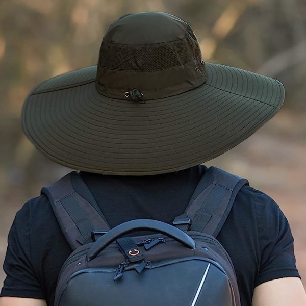Solhat med bred skygge til mænd Campinghat Bucket Hat