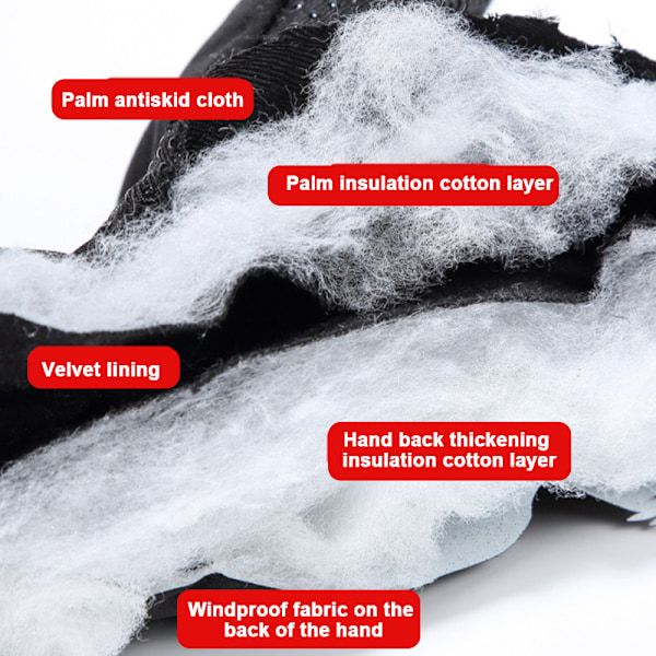 Vindtætte varme handsker til mænd vinter fleece udendørs ridning