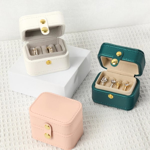 Case Girl Portable Pu Läder Örhänge Ring Case Organizer