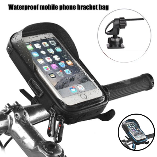 Cykel Mobiltelefon Hållare Vattentät väska for styrfäste Vridbar Lämplig for 3,5-6,5 tums smarttelefon Svart Blå Typ A