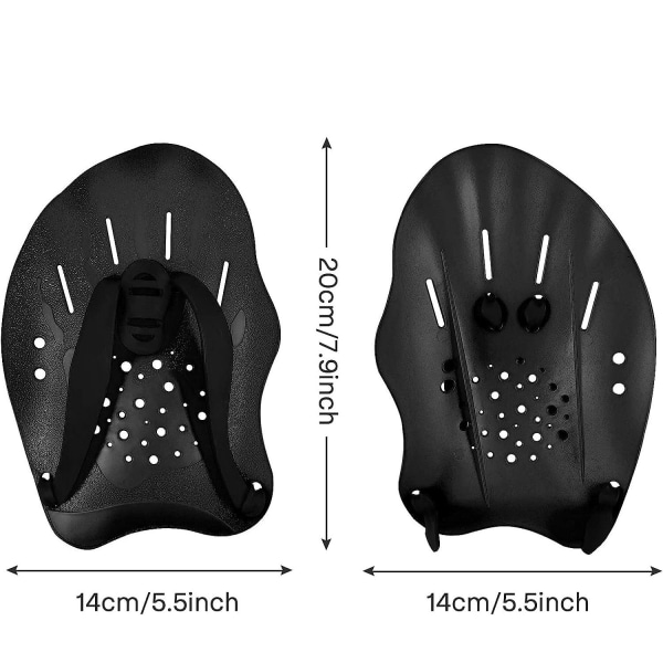 1 par handpaddlar för simning, simpaddlar med justerbara remmar