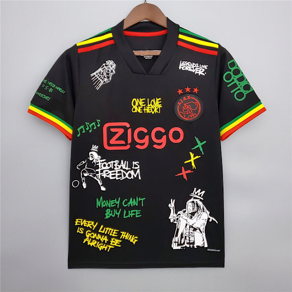 Graffiti Fotbollströja T-shirt Topp Herr Kortärmad Atletisk Svart Black L