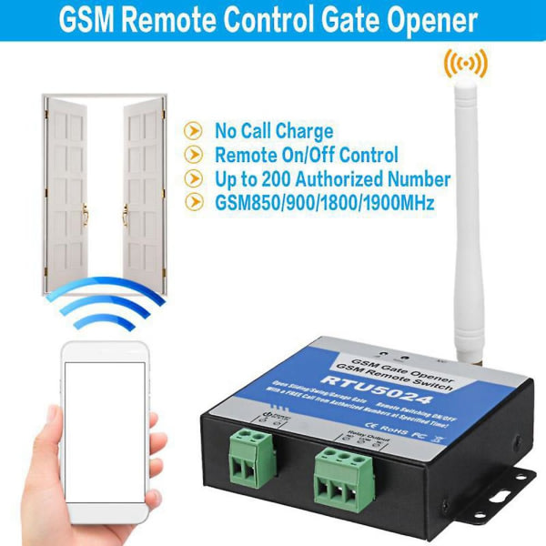 Rtu5024 Gsm Port Dörröppnare Reläomkopplare Mobiltelefon Dörrfjärrkontroll 850/900/1800/1900mhz enligt bilden