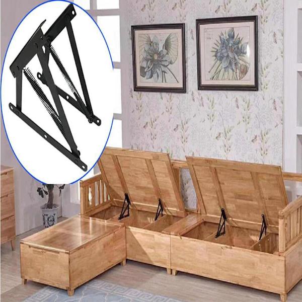 Svart soffa triangel fjäder gångjärn förvaringslåda sänglåda tillbehör soffa fällbar gångjärn 2st
