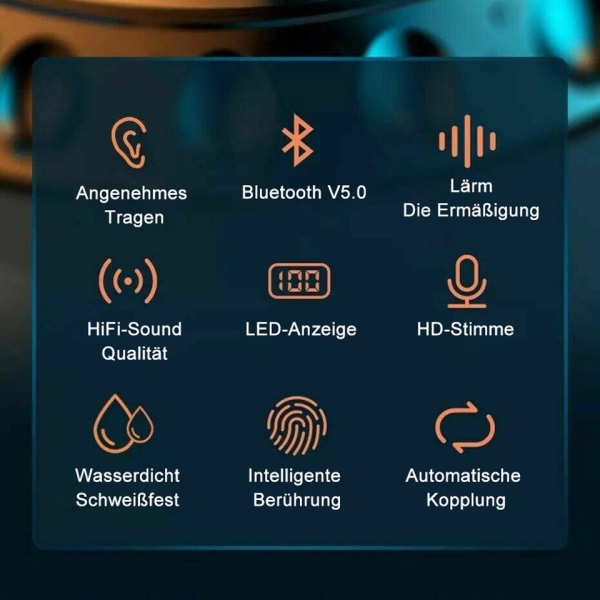 Bluetooth-hodetelefoner, berøringskontroll støyreduksjonsfunksjon