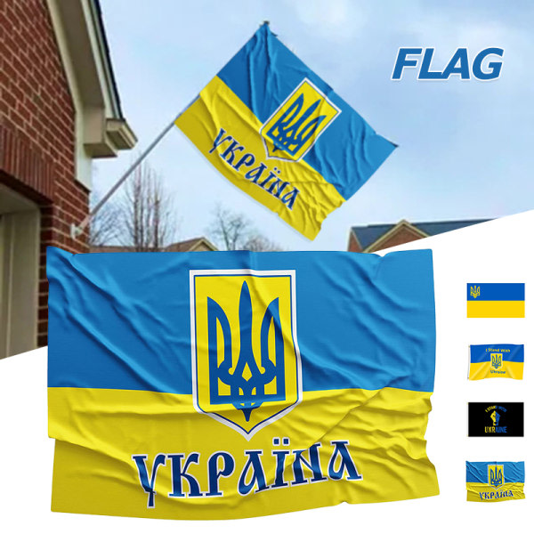 Ukrainas flagga Nationella polyesterflaggor USA Ukrainsk vänskapsbanner 90*150 cm B