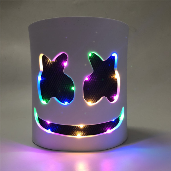 Marshmallow DJ -valossa hohtava naamio, tunnelma rekvisiitta