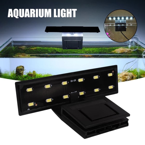 LED Aquarium Light Clip On Litet LED-lys for planterat saltvann Søtvattensakvarium Aquarium Dekorativ lampe EU-kontakt