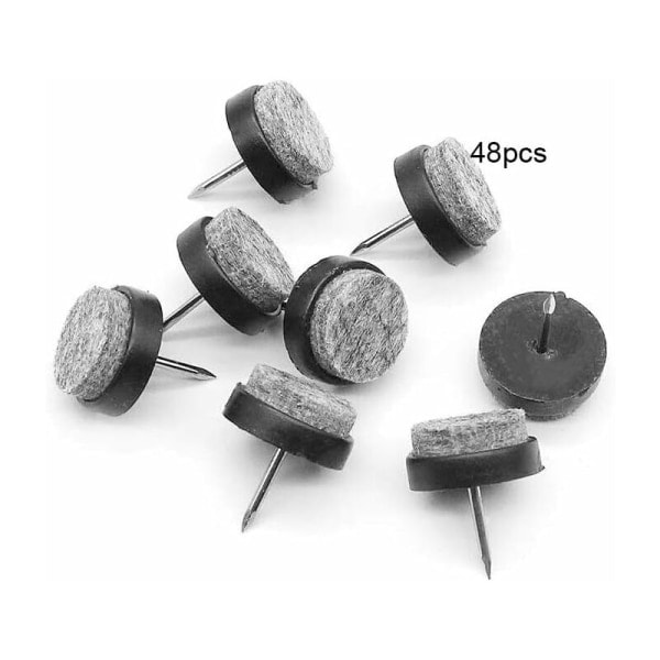 48-dele sæt spikmöbelkuddar træfilt spikmöbelbeskyttelse stolbeskyttelse stol bordsbenskydd (22mm)
