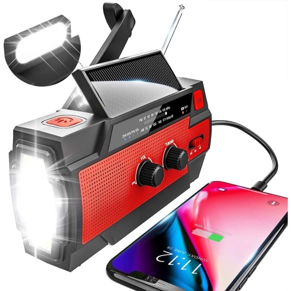 Crank Radio Emergency Portable Solar Radio med AM/FM bygget-