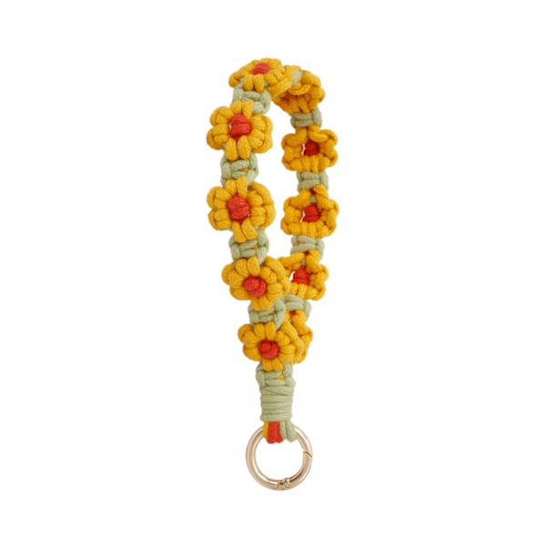 Bohemisk blomma handgjord daisy nyckelring växt krysantemum vårring flätat armband nyckelring Style 4