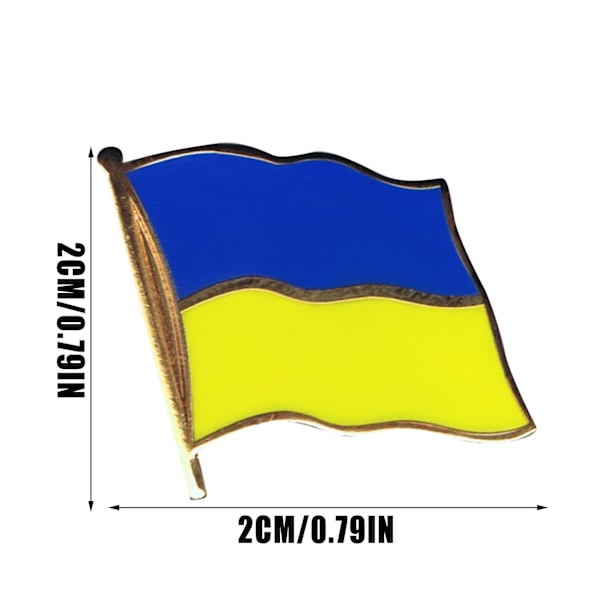 Ukrainsk flagga Lapel Pins Metall för UA Ukiain Viftande Flag Pins för Ua Patriotisk Badge Hat Lapel Pin Kläder Ryggsäck Brooc