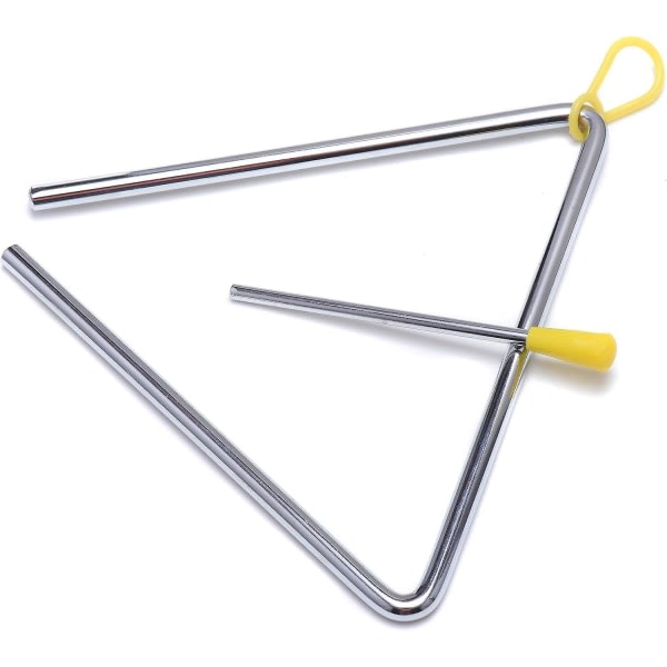 Inch Musical Steel Triangle Percussion Instrument med Striker Yellow