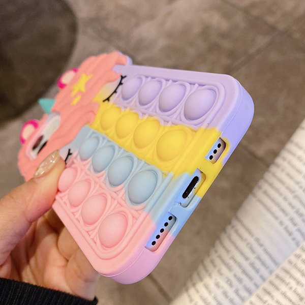 Pop It Fidget Leksak Mobilskal för iPhone Skydd Mjukt silikon - hög kvalitet iphoneXS MAX