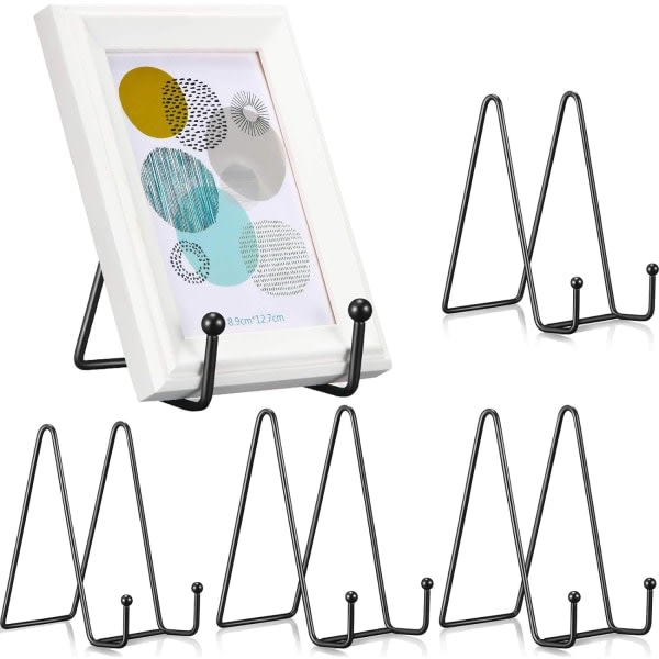 Displaystativ med 5 deler av metallholdare for dekorativ plåt og bordskonst, målplater, minnesbricka (6 tum)