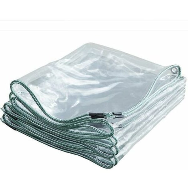 Vahva vedenpitävä läpinäkyvä pressu silmukoilla Pvc-muovipressu kotipuutarhaan - 600g/m² - 0,5 mm