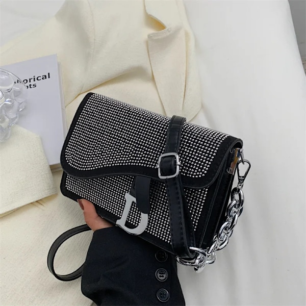 Dametaske Trend højkvalitets tyk kæde Bright Diamond Luksus Designer Crossbody-tasker Mode sadeltaske Type 5 Type 5 L21cm W14cm H6cm