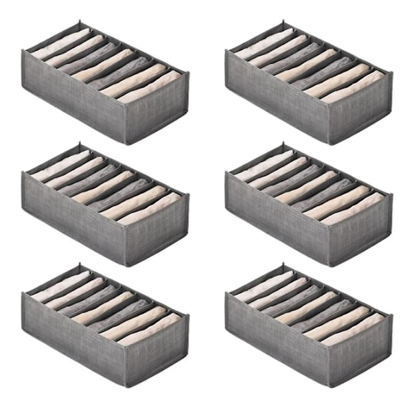 6 stk Skuffer for Jeans Bukser T-skjorte Oppbevaringsbokser Organizer Skap Garderobe Skuffer Orga