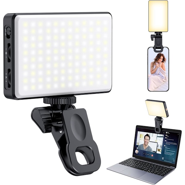 120 LED selfie-lampa, 5000Mah laddningsbar videoljus, lämplig för selfie-telefonlampor, videokonferenser, Vlogs