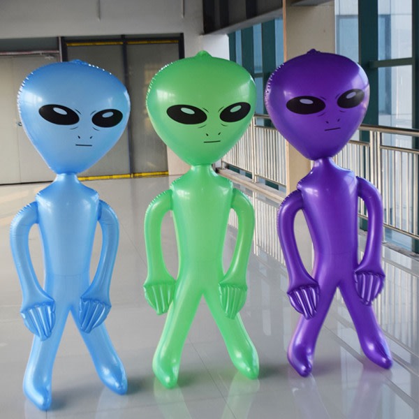 Jumbo Oppbl?sbar Alien 3-pack - Alien Inflate Toy f?r barn - Blå