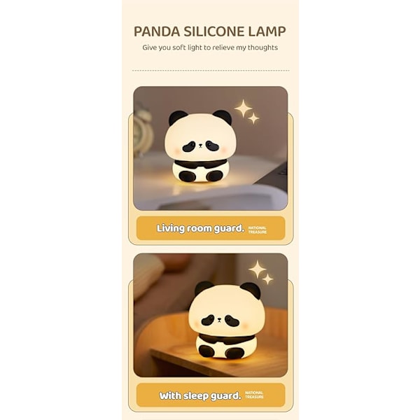 Sød panda natlampe, LED blød og ny dyr natlampe, fødevarekvalitet silikone