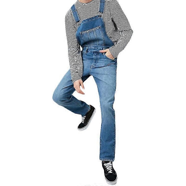 Miesten farkut denim-henkselihousut työhaalarit LGL tummansininen Dark Blue XL