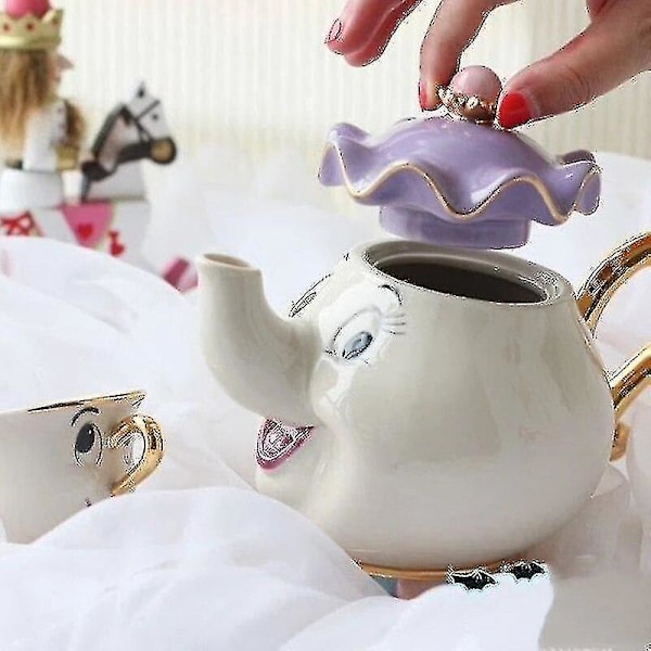 Teekanne-kopp med Skjønnheten og Udyret-motiv - Mrs. Potts og Chip