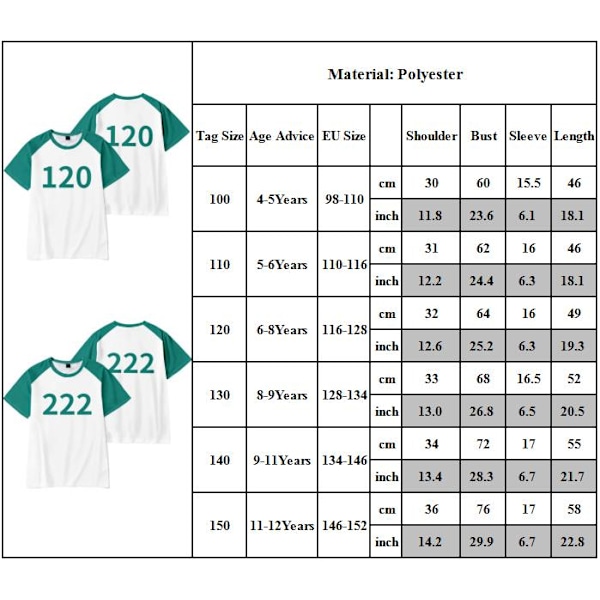 Squid Game Säsong 2 T-shirt Barn Överlevnadsspel Casual Kortärmad T-shirt Toppar Present #230 #230 150cm