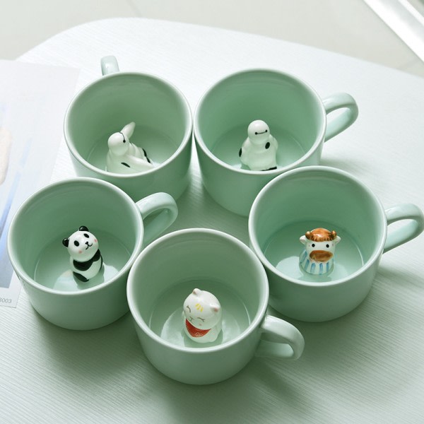 3D-mugg Djur inuti kopp Tecknad Keramisk figur Tekopp Jul Födelsedagspresent för barn Kvinnor Män Kaffemugg