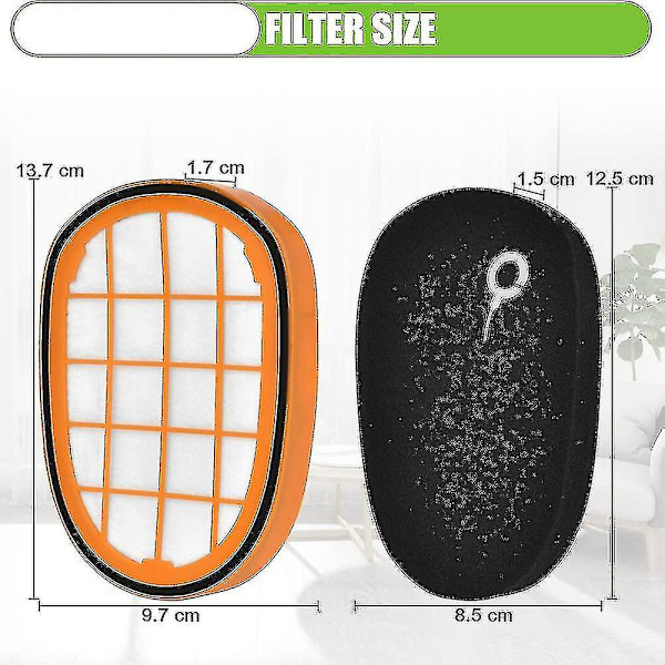 4-pakning filter til Philips Speedpro Max Aqua håndholdt Fc6812 Fc6813