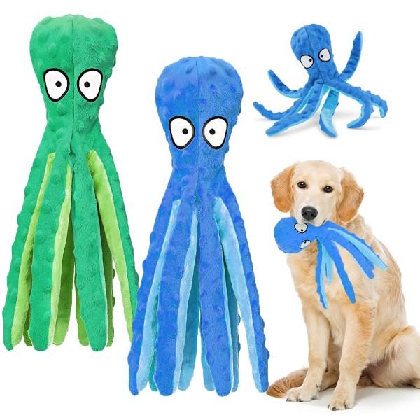 2 kpl Octopus-pehmoleluja (sininen + vihreä)