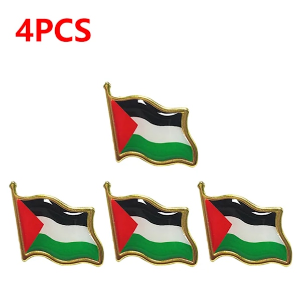 2-10 ST Palestina FLAGGA BADGE Rostfritt stål Palestinaflagga Nål Kavajnål Ryggsäck Ikon علم دولة فلسطين 4Pcs
