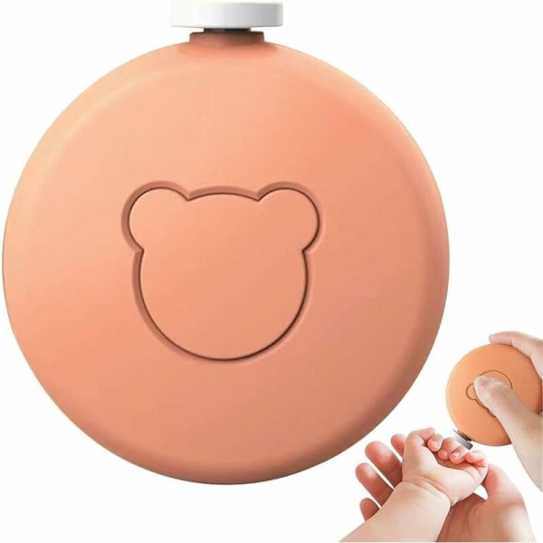 Baby nageltrimme Elektrisk nagelttrimme för barn Säkert och tyst vässa nyfödda småbarns tår och naglar Orange
