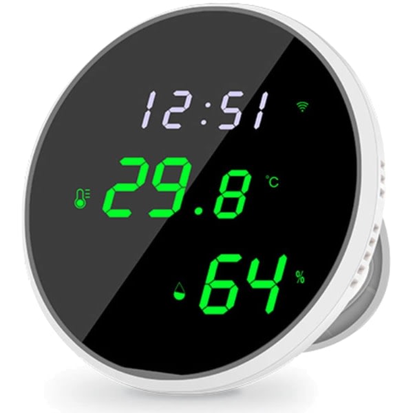 Grendly temperaturfuktighetsmätare Smart temperaturfuktighetsmätare med LED-bakgrunnsbelyst display