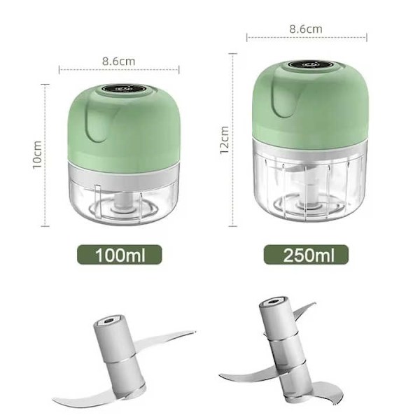 Mini Elektrisk Grøntsagsskærer Hvidløgspresser USB-opladning Ingefær Kød Hakker Foodprocessor Køkken Gadgets white-100ml