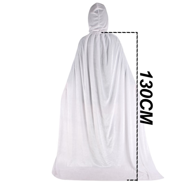 Unisex puku hupulla täyspitkä valkoinen 130cm