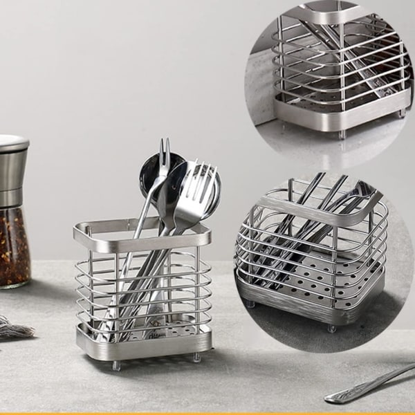 Svamphållare för diskbänk, Silver， Köksorgan i rostfritt stål