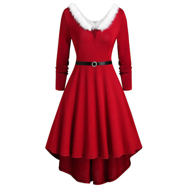 Fru Julenisse Julekostyme Fancy Dress Xmas Kvinner Hette Kostymer Red