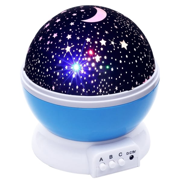 Nattlampe til barn, Moon Star-projektor - LED-lampe Ljusfarve C