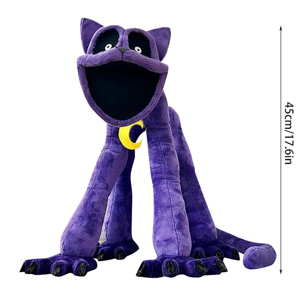 45 cm Smiling Critters Plysch Katt Sovdag Mjuk Fylld Dockleksak Barnpresent Dark Purple - 45cm